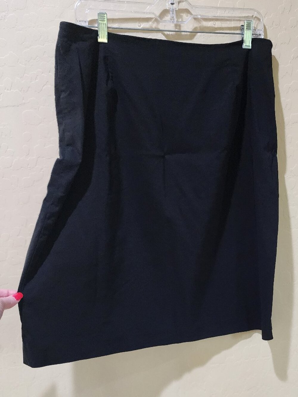 Black Classic Business Office Evening Side Zip Knee Length Size 16 Skirt